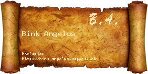 Bink Angelus névjegykártya